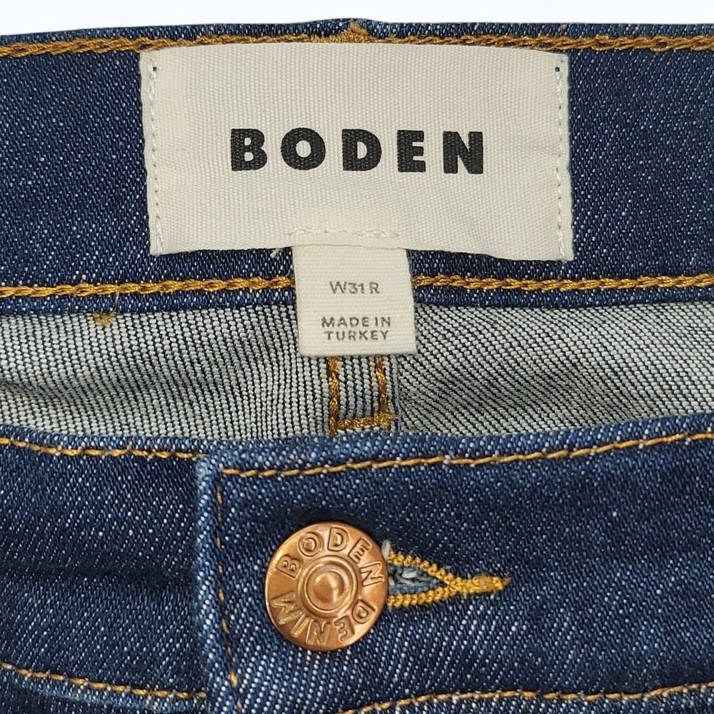 Boden Wide Leg Jeans Size 31 High Rise‎ Dark Wash Denim Minimalist Style EUC - Picture 5 of 6